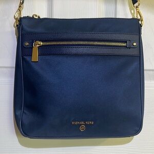 Michael Kors Navy Crossbody Bag with Gold Accents
